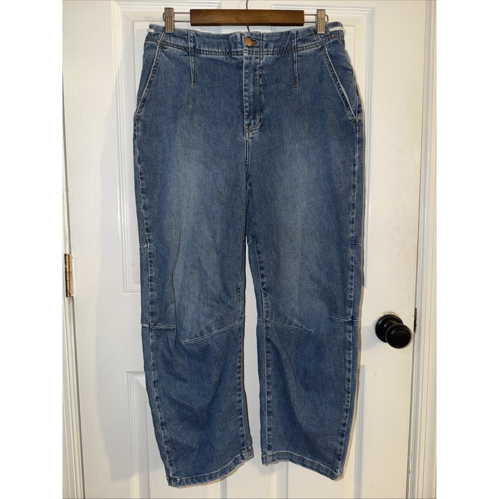 ANTHROPOLOGIE‎ PILCRO LENI CURVED BARREL JEANS BLUE DENIM 28